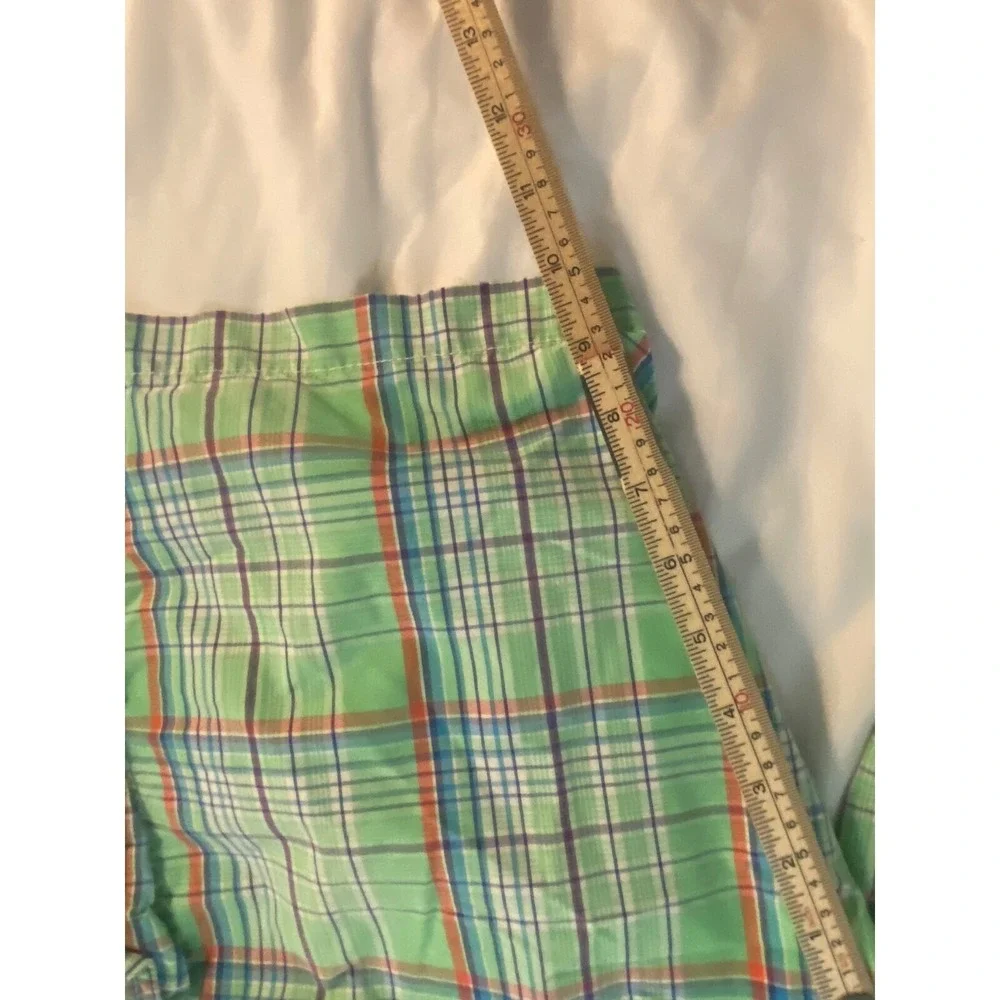 Polo Ralph Lauren‎ Plaid Swim Trunks Cargo Pockets Drawstring Beachy Waist 36